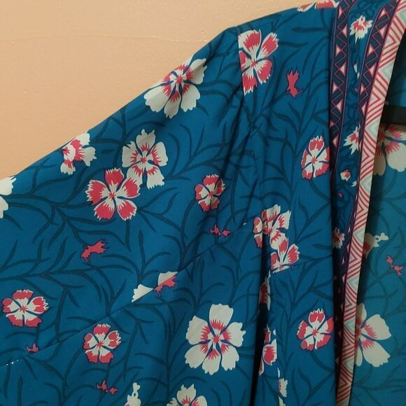 Free People Ocean Combo Floral print Kona Kimono Cardigan Top - Picture 7 of 9